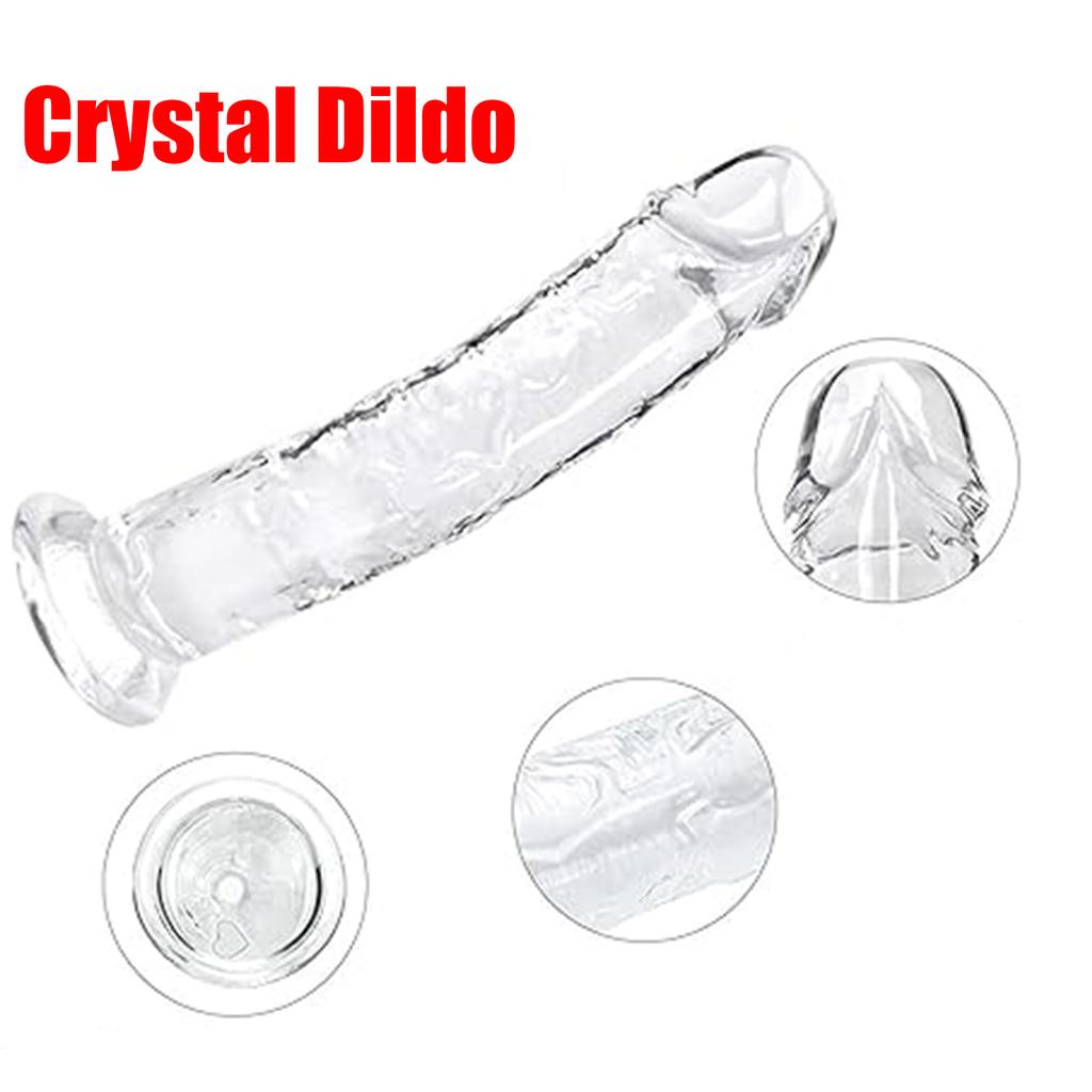 Realistic Soft Dildo for Women: 18 cm Long Sex Toy for Beginners with Jelly Texture and Suction Cup Base, Perfect Adult Sex Toy for Female Couples