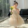 Kids Dress Girls'  Princess Birthday Party Bow Summer Skirt Baby Girl's Bubble Sleeve Mesh Sequin Sweet Cute Dress