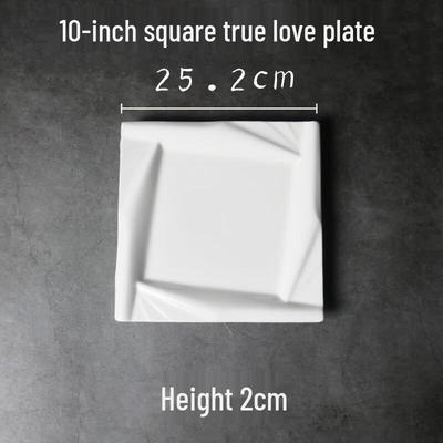 ZISIZ Thickened White Ceramic Dinner Plate