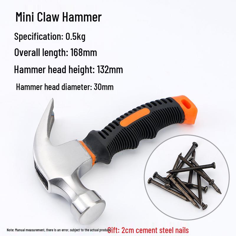 Multi-Function Claw Hammer with Nail Puller for Household, Woodworking, and Electrical Use