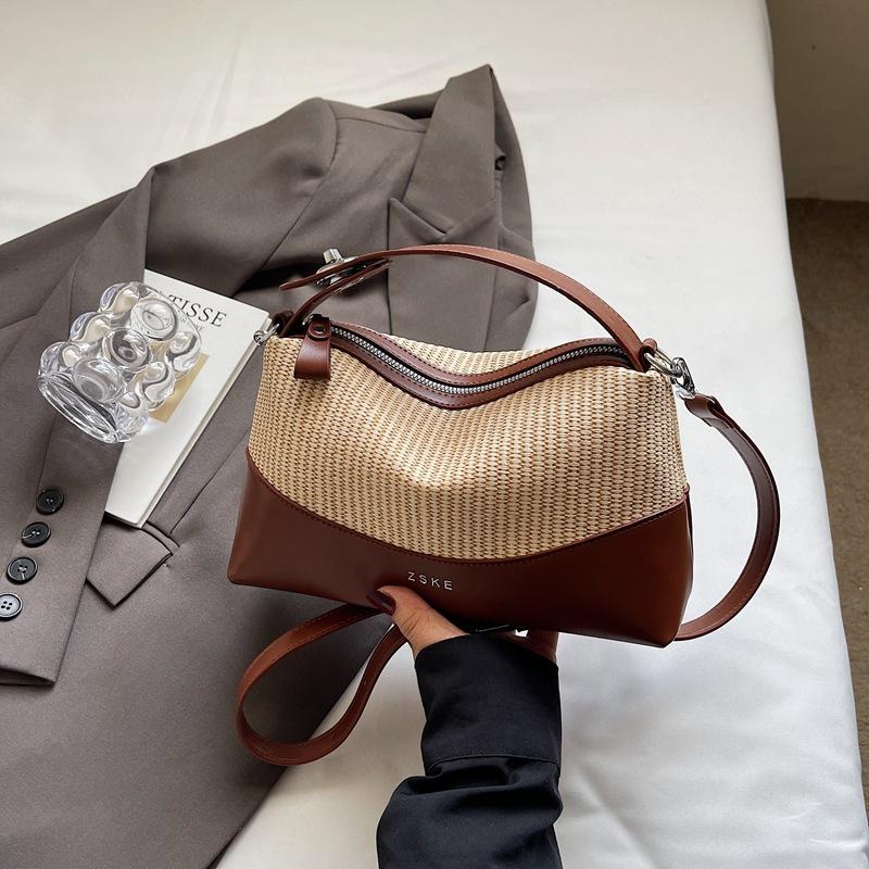 2025 new rainbow stripe woven armpit bag fashion casual shoulder high value niche messenger bag women's bag