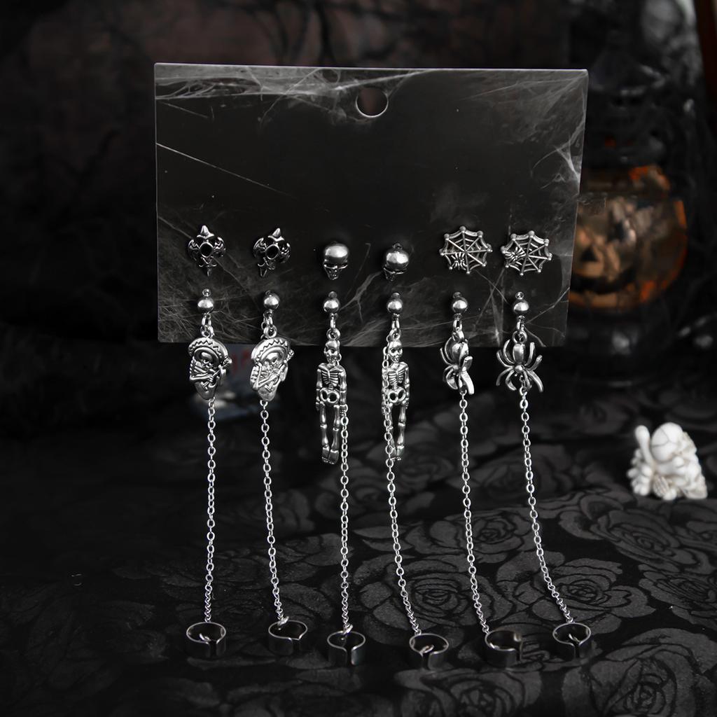Set Cercei Halloween Desene Animate Amuzant Cap de Dovleac Fantomă Elemente Liliac Ciucure Set Bijuterii Urechi Înfricoșător Amuzant Trendy Accesorii Femei
