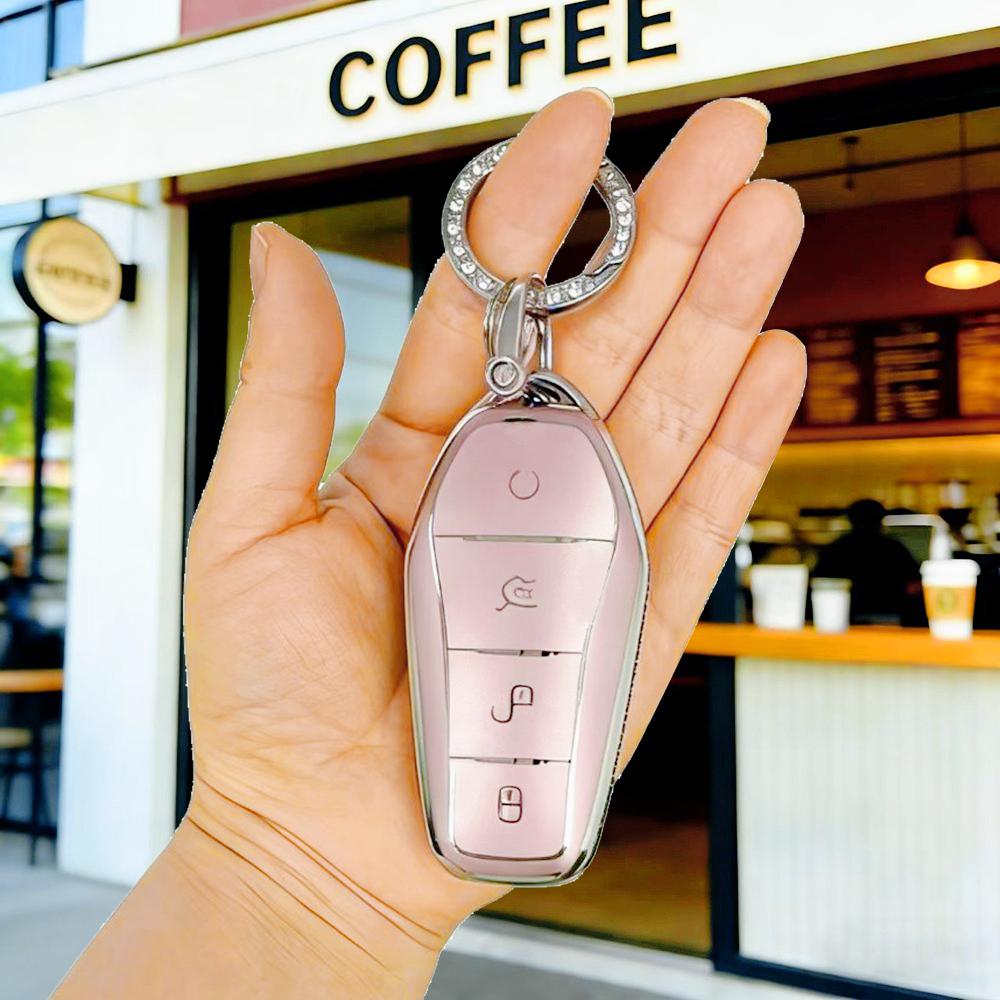 Tpu Remote Fob Holder For Byd Song Plus Atto 3 Han Ev Tang Dm Qin Seal Dolphin Keychain Key Case Cover Car Accessories