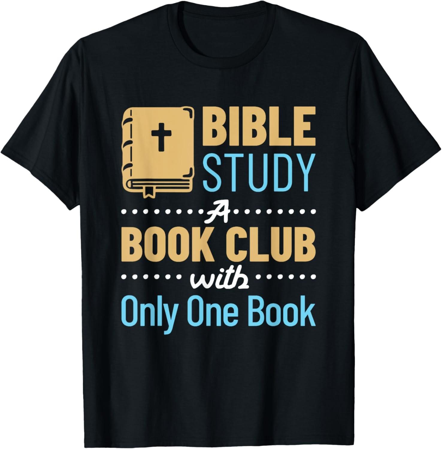 Bible Study One Book Christian Religious Church T-Shirt S