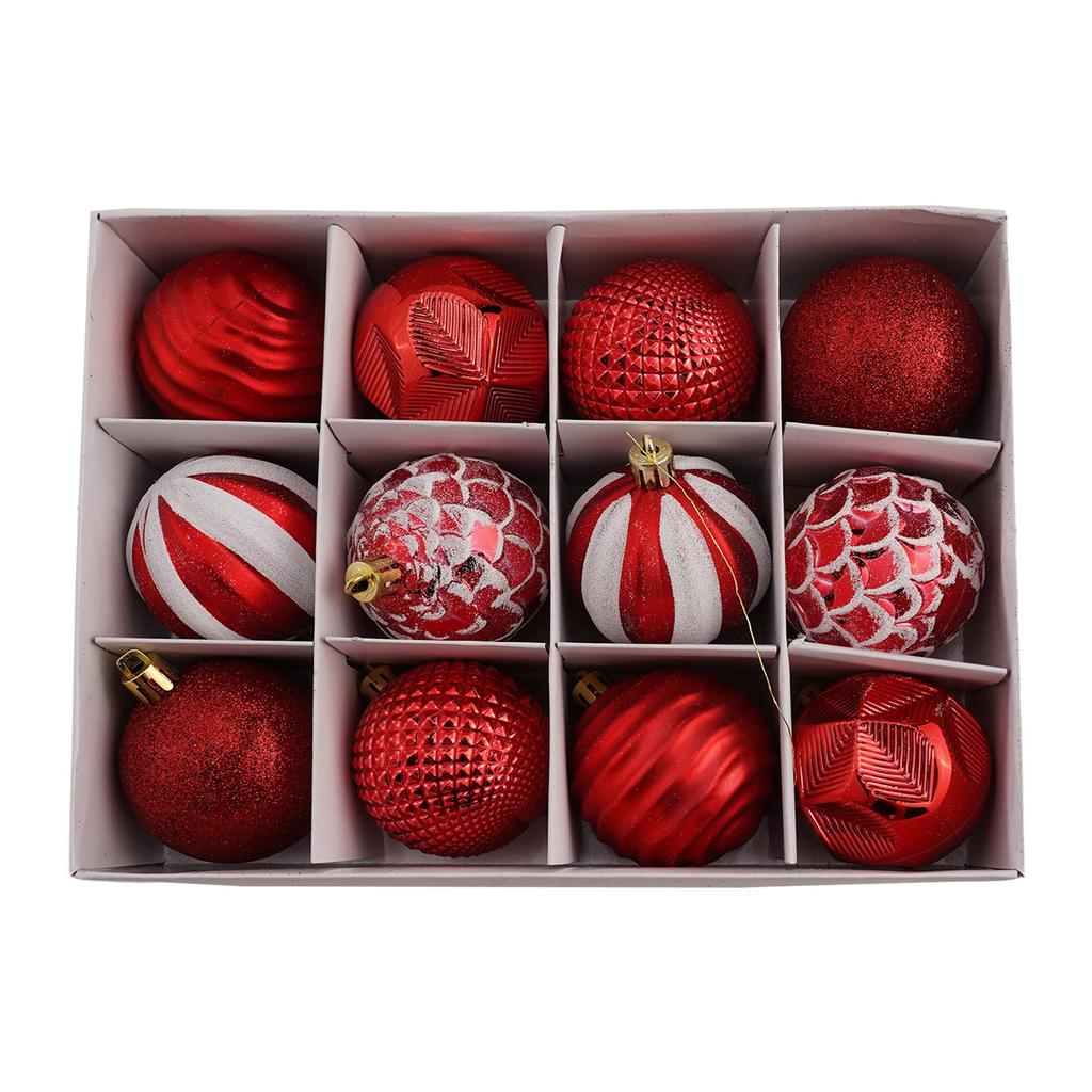 12 STÜCKE 6CM Weihnachtskugel Ornamente Weihnachtsbaum Hängekugel Dekorationen Ornamente Für Feiertag Hochzeitsparty Neujahrsanhänger