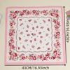 3-Pack Women 43cm Bridal Souvenirs Square Towel Handkerchief Wipe Sweat Pure Cotton Absorbent Printed Floral Placemats