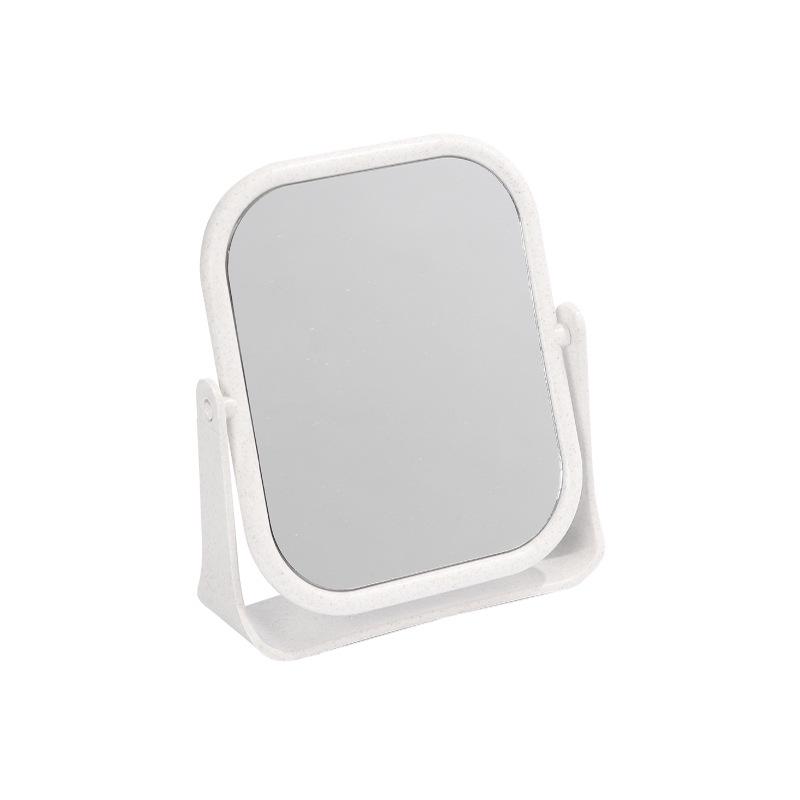 Rotatable Square Double-Sided Desktop Makeup Mirror for Dormitory