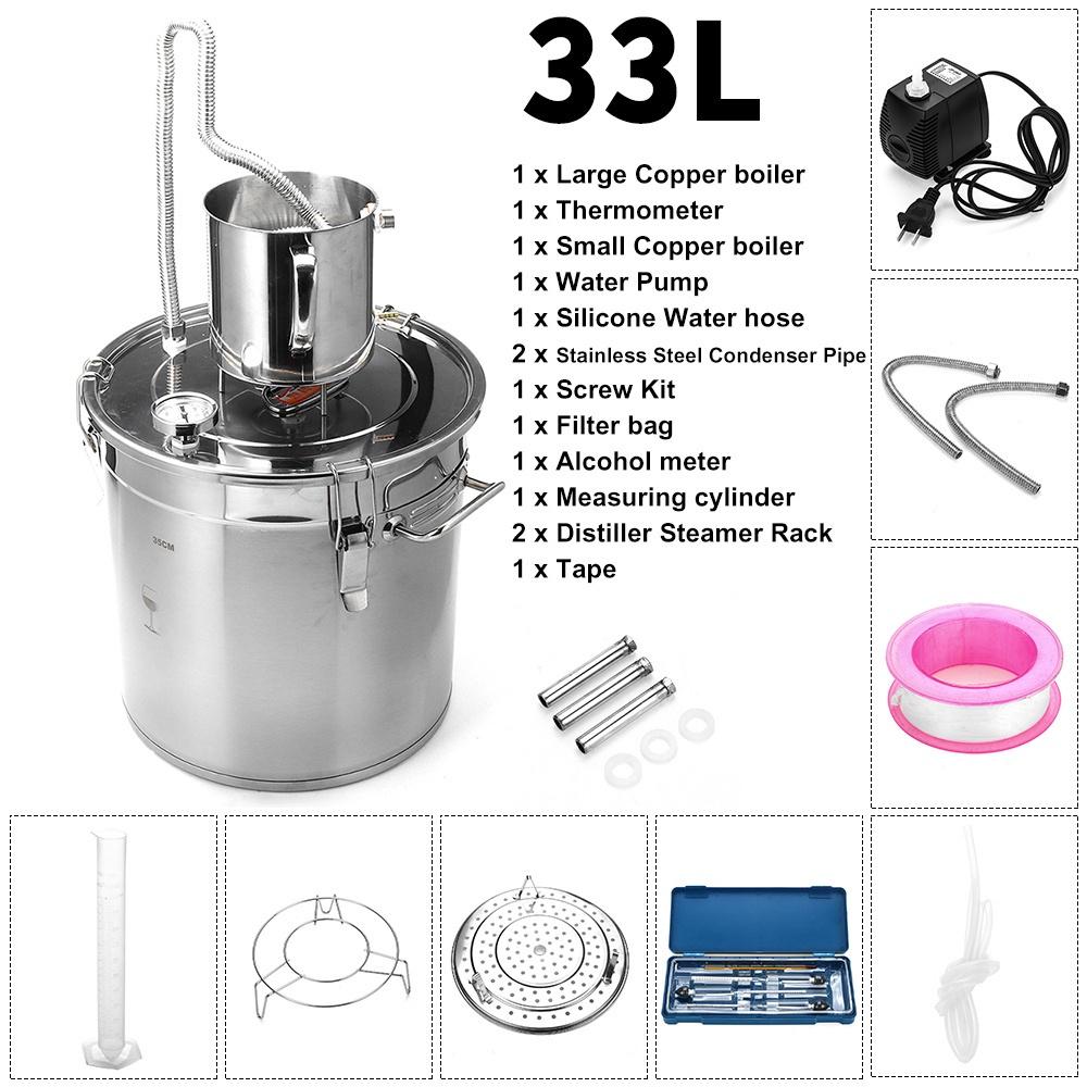 220V-240V 12L/20L/33L Stainless Steel Distiller Small Brewing Equipment Wine Making
