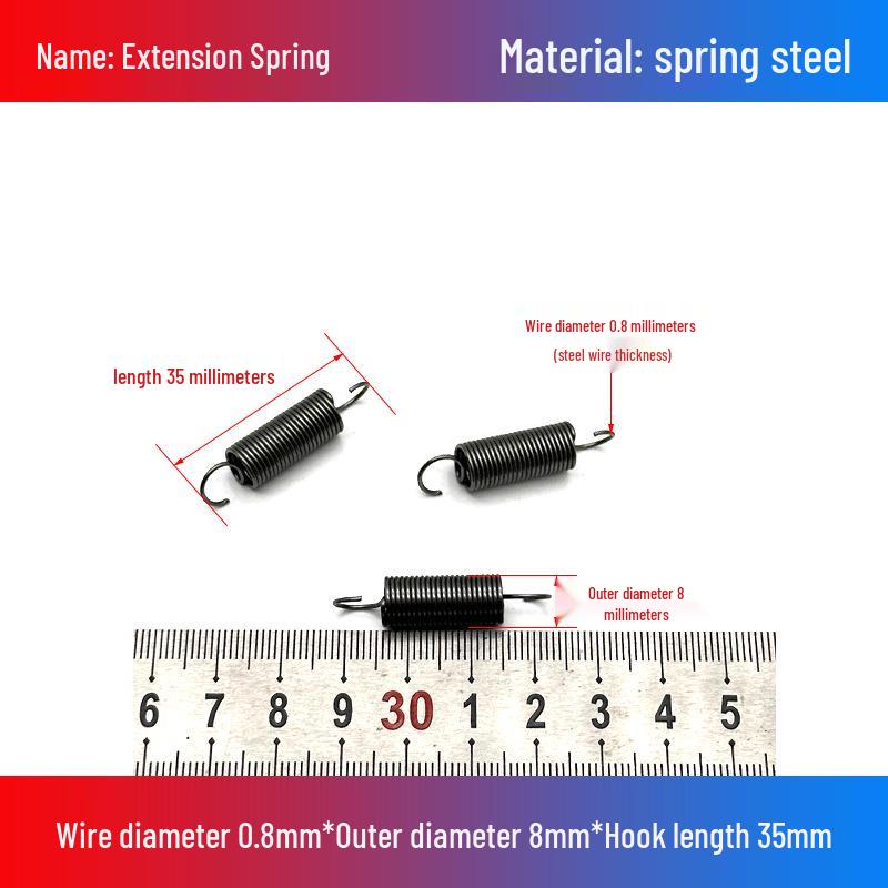 0.8mm Yellow Extension Spring with Hooks - Stapler Rebound Force 