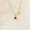 Modern Heart Pendant Necklace Chain Necklace Safety Pin Neck Jewelry Alloy Texture Suitable for Women Who Love Details
