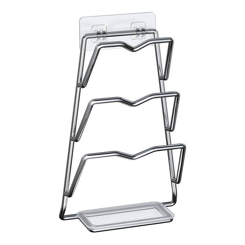 Küchen-Organizer-Regal Wandmontage Topfdeckel-Racks 2/3 Schichten Topfdeckel Metall Rostfrei Multifunktionsregal Topfdeckel-Aufbewahrungsregal