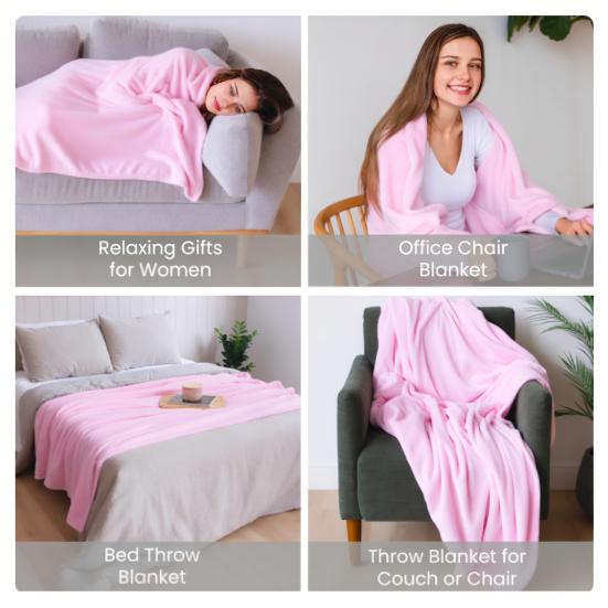 Wearable Blanket for Women Men Soft Plush Blanket with Pocket Sleeves Warm Couch Bed Blanket for Dorm Bedroom Flights
