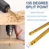 5 Pcs Serrated Twist Drill Bit Set, 3-8mm, Titanium Coated, for Wood Metal Plastic