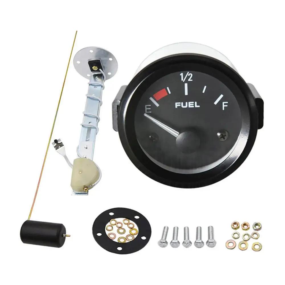 

2 Inch 12V 52mm Universal Fuel Gauge Black Face Pointer Fuel Level Meter With Fuel Float For Car Modification X7Z4