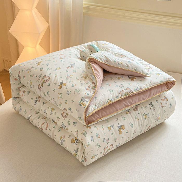 Soybean Fiber Winter Quilt: Thick, Printed, All-Season Comfort for Student Dorms