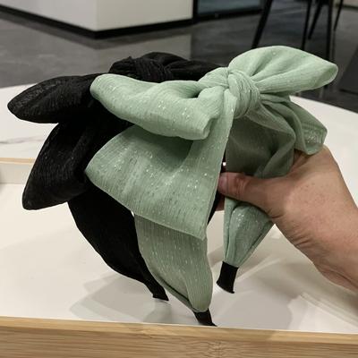 Damen-Kopfband mit großem Schleifenknoten, Netz-Chiffon-Haarband für Frauen, Mode-Haarschmuck, Haarreif für Mädchen, Koreanische Kopfbedeckung