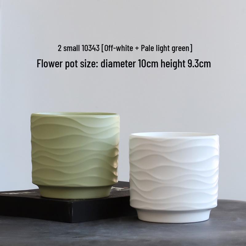 Nordic Minimalist Ceramic Flower Pot with Tray for Phalaenopsis, Orchid, and Succulent Plants