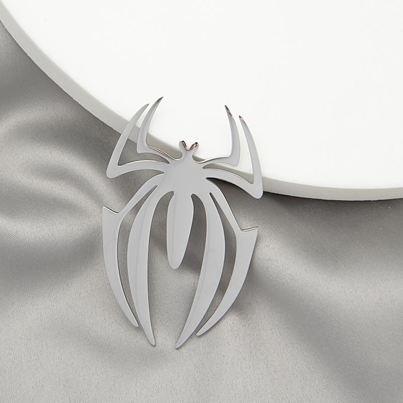 Cross-Border Stainless Steel Butterfly and Spider Brooch - Cold Style Suit Accessory