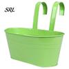 Gancio Staccabile Contenitori a Fiore Fioriera Metallica da Appendere, Vaso con Fori di Drenaggio, Ganci, Vasi per Verde Verticale per Ringhiera Balcone Pianta per Recinzione Giardino