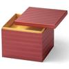 J-kitchens Lacquerware 3-Tiered Jubako Box, 7 Inches, Washi Paper, Small Wave Red, 22.0cm, Made In Japan