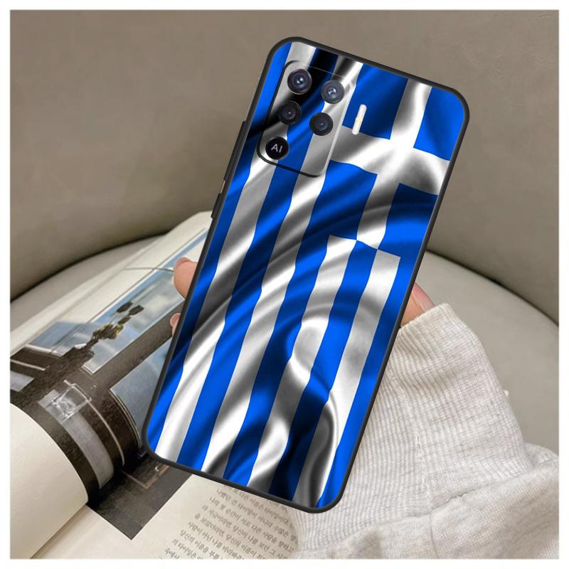 Greece Greek Flag Case For Oppo A17 A57 A77 A40 A78 A54 A74 A94 A76 A16 A96 A18 A60 A80 A38 A58 A98 A15 A5 Pro