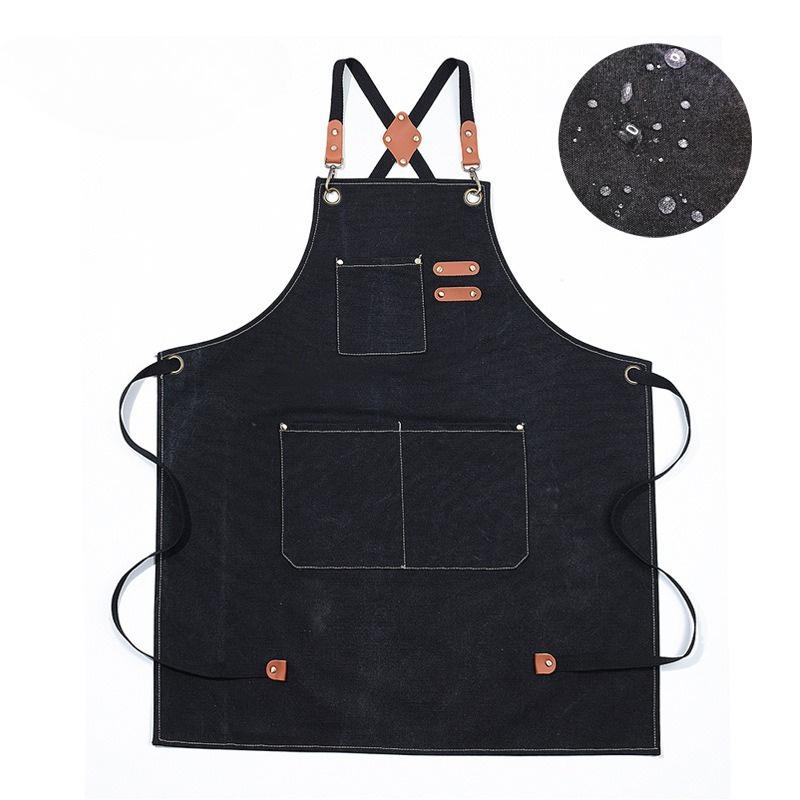 1PC Men's Apron Water-repellent fabric Canvas Apron Chef Work Apron Suitable for BBQ Restaurant Bar Shop Cafe Studio Uniform