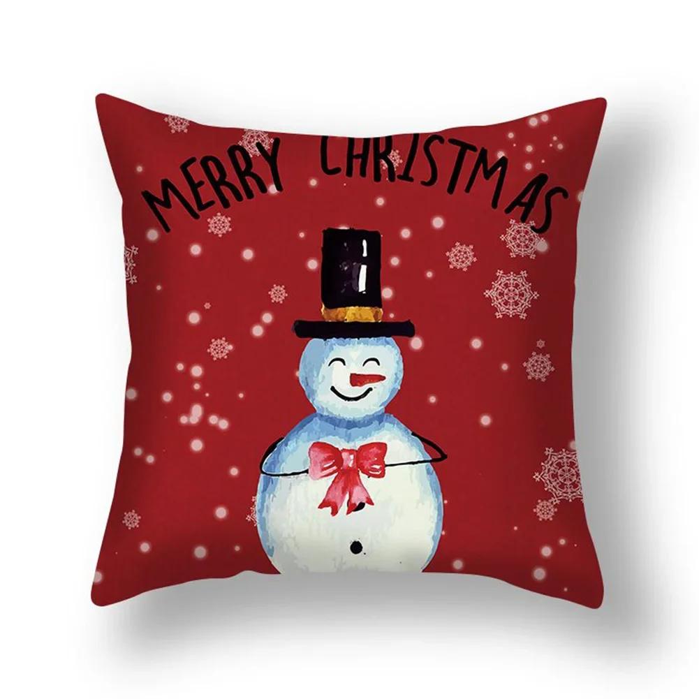 Home Christmas Cushion Cover Pillowcase Christmas Pillowcase Sofa Decorations Happy New Year Pillowcase Funda De Almohada
