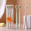 Yamagata Soft Bristle Toothbrush with Tricolor Gum Protection, Wide Head, Convex Surface, Adult Couple 3-Pack for Home Use.