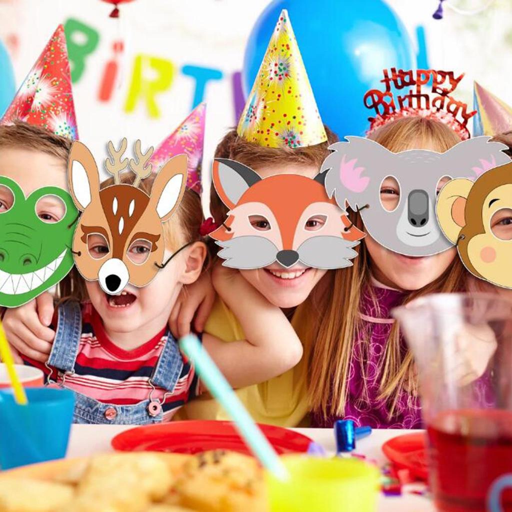 Jungle Zoo Wild Animal Masks: Kindergarten Cartoon Theme Birthday Party Decorations (Set of 20)