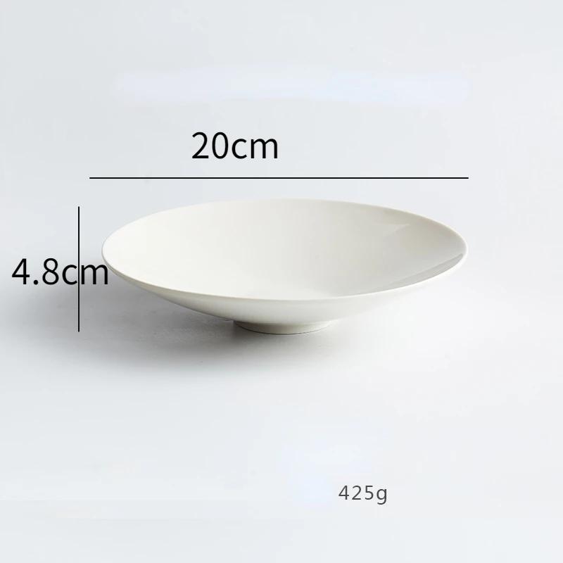 Special-shaped Ceramic Pasta Plate Creative Salad Deep Soup White French Hotel Dish Tableware Kitchen Supplies