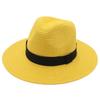 Spring and Summer Selling Straw Hat Square Black Ribbon Hat for Men and Women Jazz Hat Panamahat