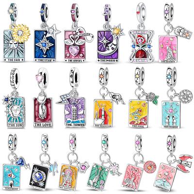 Charms Copper Classic Sun Moon Stars Magic Tarot Pendant Beads Fits Original Bracelets Necklace For Women Luxury Diy Jewelry