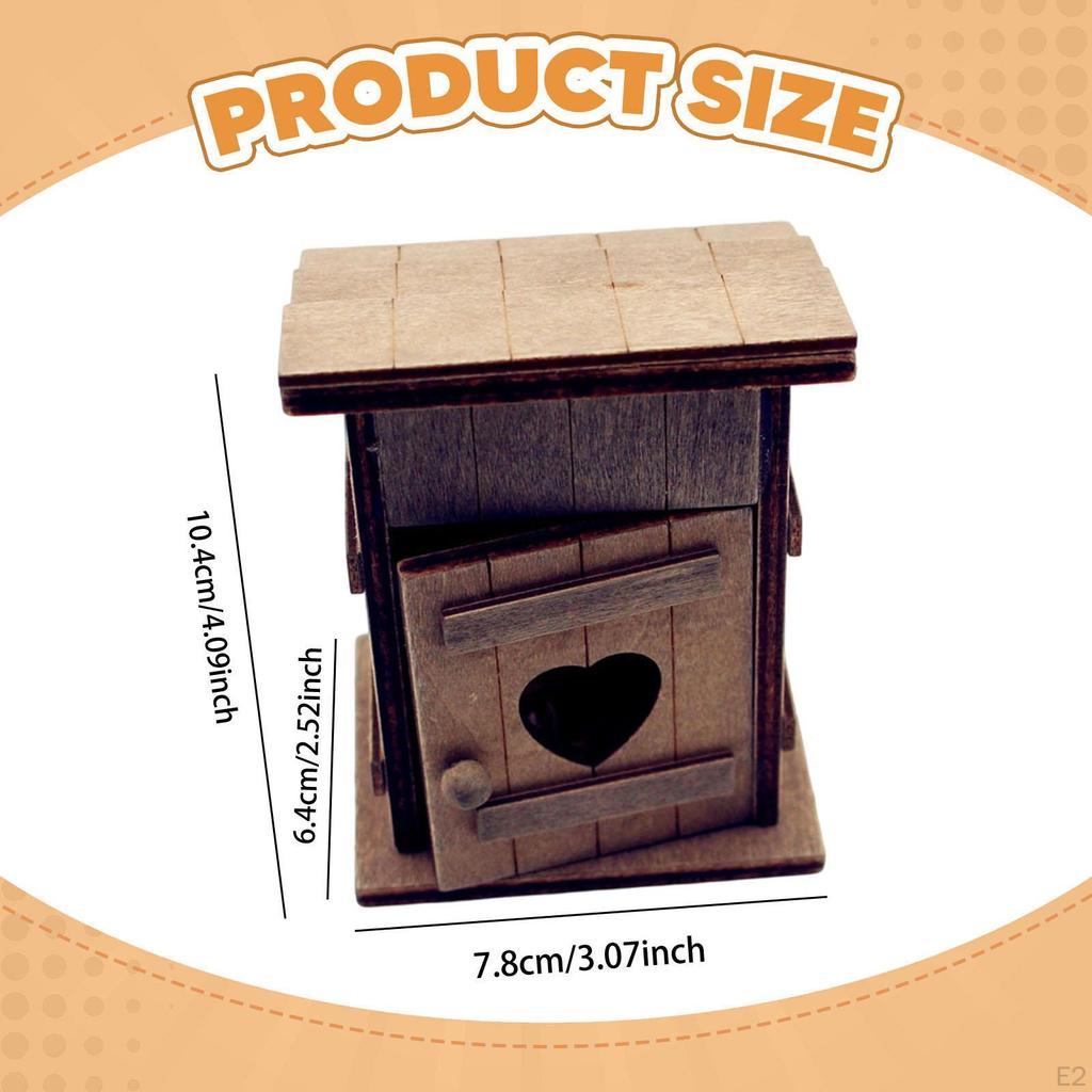 Miniature Outdoor Chicken Coop for Dollhouse Wooden House Ornament Decoration