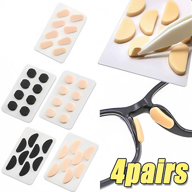 4 Pairs/Stickers Lightweight Wear Glasses Anti Slip Stability Wide Adaptability Skin Friendly Breathable