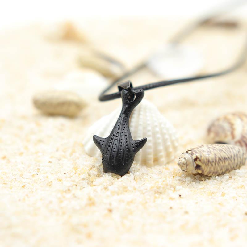 

Trendy Ocean Whale Shark Necklace Men Women 60cm Pendant Necklace Beach Jewelry Accessories Punk Necklace Gift For Husband Boho чёрный
