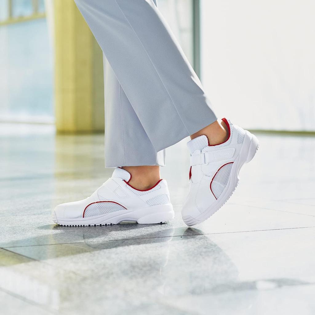Midori Anzen Care Safety Nurse Size cm Shoes, Sneakers, Slip-Resistant, Lightweight, Shock-Absorbing, Breathable, Deodorizing, CSS01N, White, 26.0