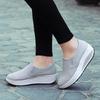 Women Slip-on Loafers Breathable Mesh Casual Walking Shoes Fashion Platform Shoes Rocker Shoes Wedge Heels