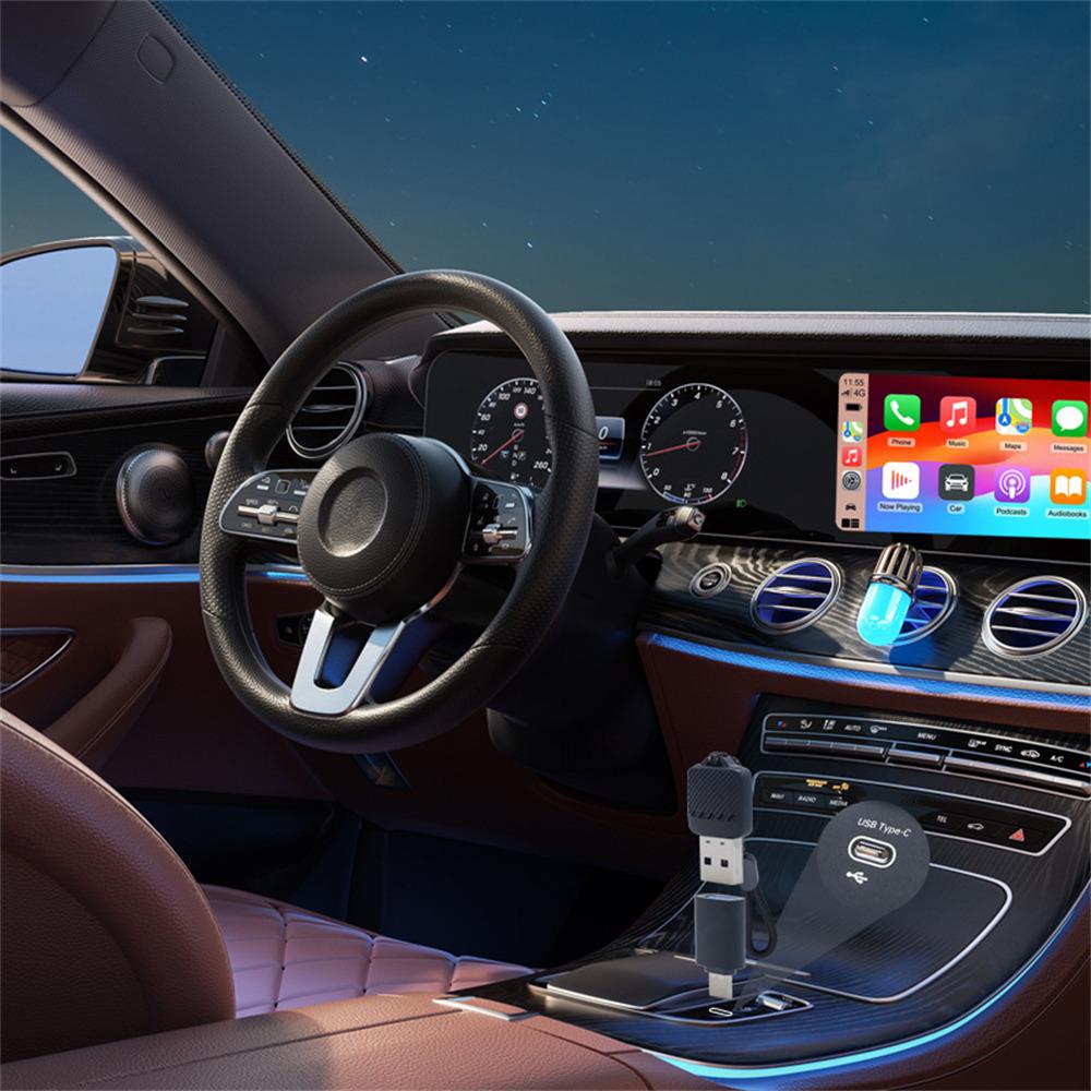 2 In 1 Wireless CarPlay Android Auto Adapter Wired To Wireless Smart USB Dongle for iPhone and Android