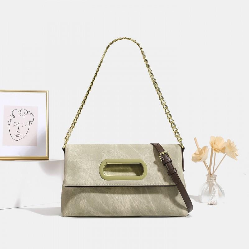 

High-end Fashionable Commuting All-match One-shoulder Chain Cross-body Bag Niche Design Light Luxury Underarm зелений