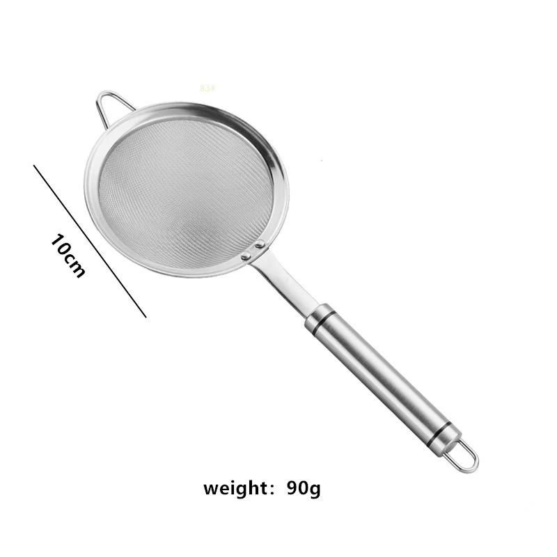 304 Stainless Steel Strainer Colander Ultra-Fine Bean Berry Juice Flour Filter Sieve Frying Oil Filter Spoon Kitchen Utensils