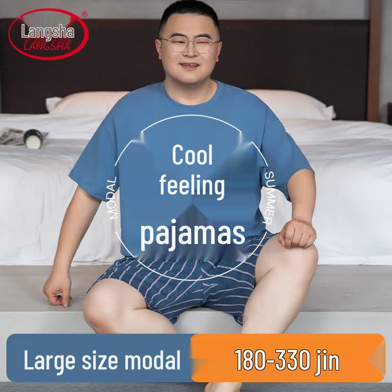 Langsha Men s Plus Size Modal Cooling Pajama Set 4XL