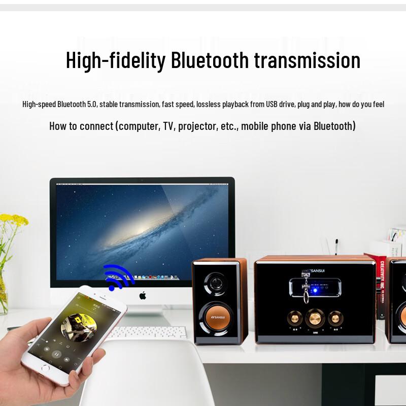 SANSUI Desktop Bluetooth HIFI Gaming Speakers