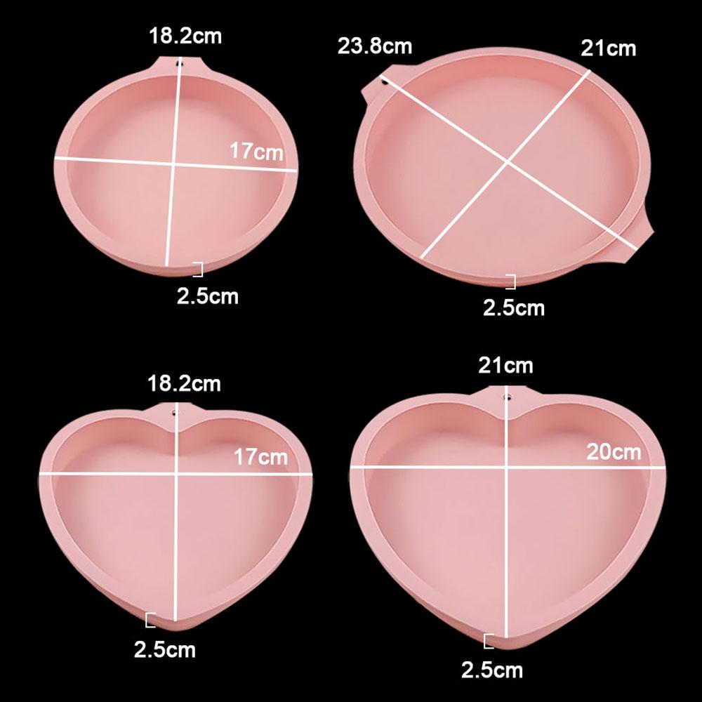 Silicone World 6/8 Zoll Silikon-Kuchenformen DIY Mousse Regenbogen Schichtkuchenform Runde Herzförmige Backform Backwerkzeuge
