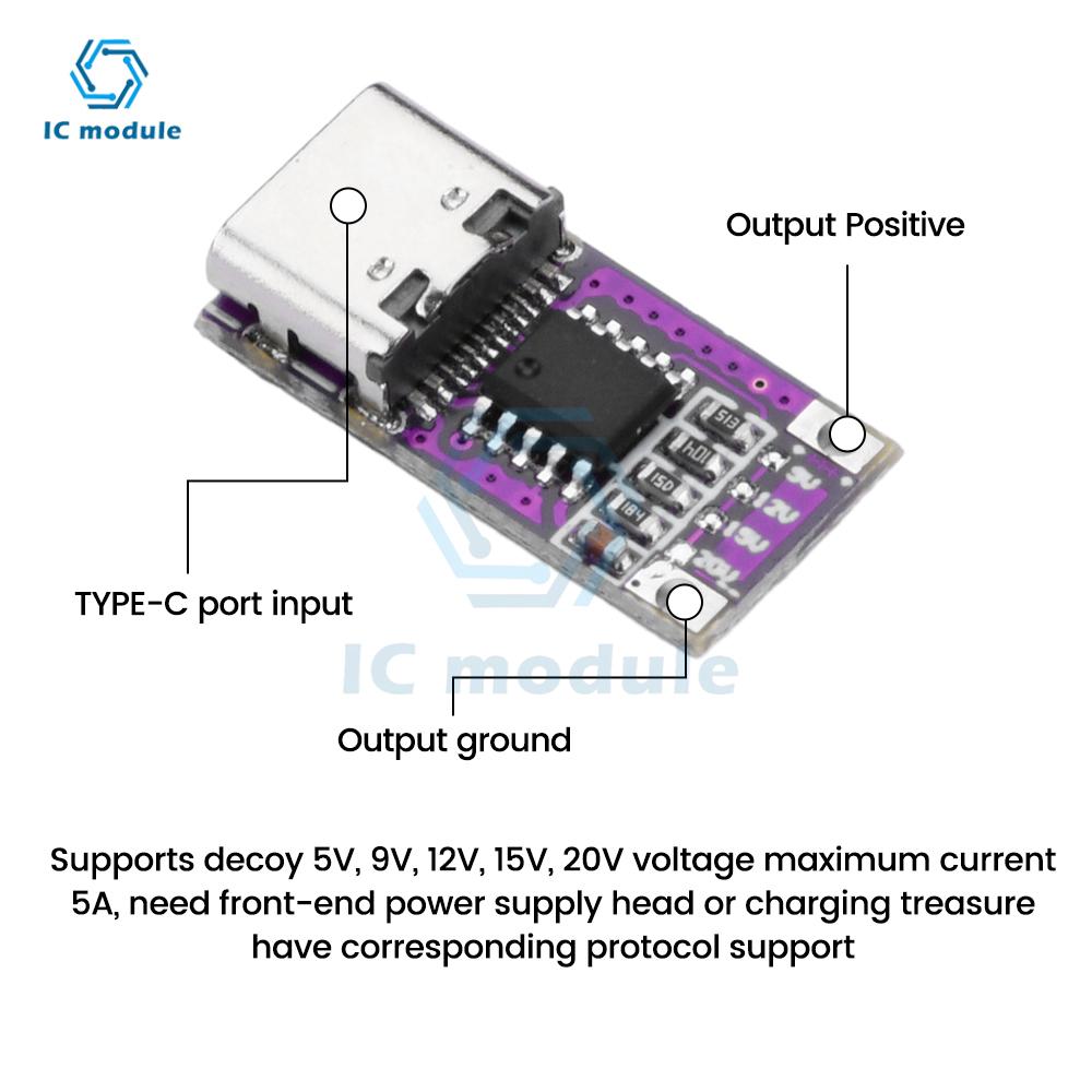 PD/QC2.0 3.0 Fast Charging Protocol Deception Boost Aging Test Trigger Module Type-c Output 5V/9V/12V/15V/20V