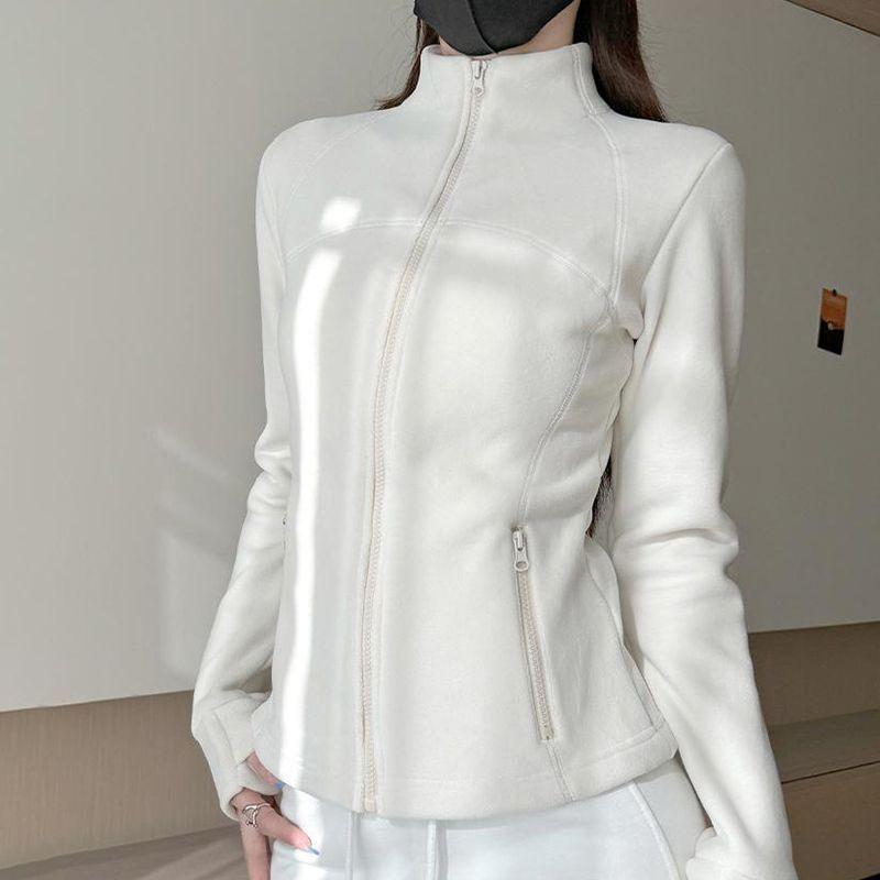 

Женская флисовая куртка-свитшот облегающего кроя, осенне-зимняя, теплая, с высоким воротником, на флисовой подкладке, кардиган XL абрикосовый