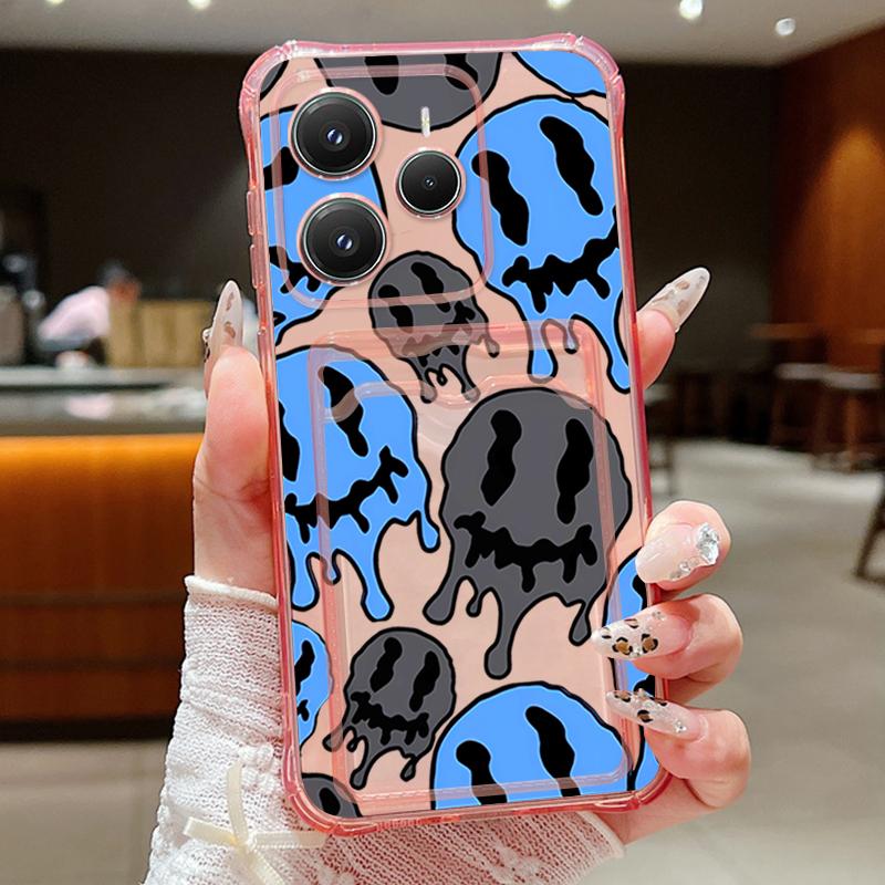 Astronaut Printed Card Slot Clear Phone Case For Xiaomi 14T 13T Pro Poco F6 Pro X6 C65 Redmi Note 13 Pro 12 11 Soft Silicone Shockproof Bumper Cover