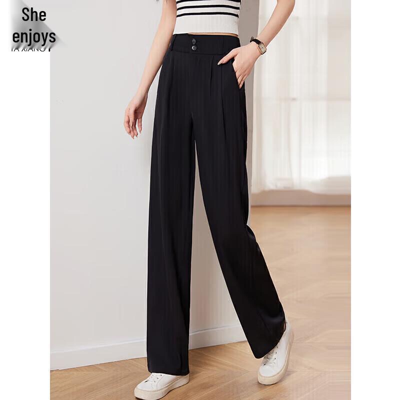 Women s Draped Wide-Leg Straight Suit Trousers M