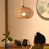 Rattan Chandelier Light Led Light Vintage Zen Style Hanging Light Pendant Lamp for Home Room Decoration Lighting Fixture E27