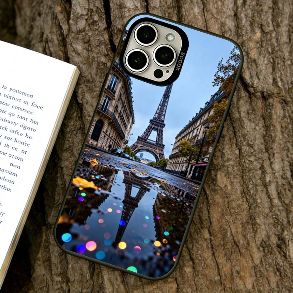 Eiffeltoren Telefoonhoesje Voor iPhone 17,16,15,14,13,12,11 Plus,Pro Max,XS,Kleurrijk Zilveren Telefoonhoesje Funda Cover