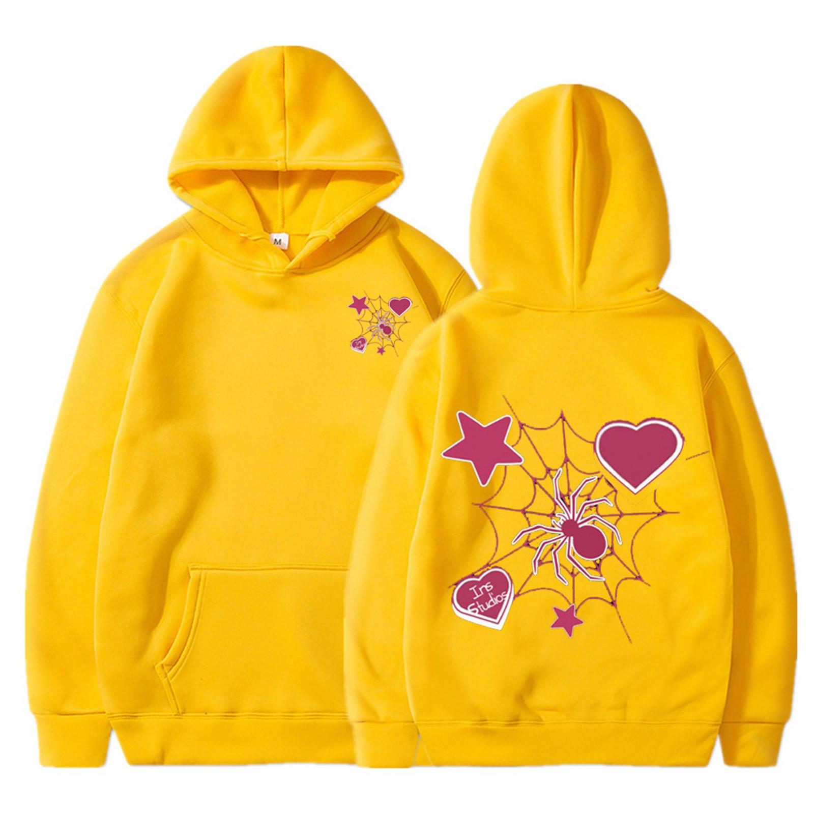 

Спортивный костюм с капюшоном, унисекс, одежда для бега, пуловер с длинными рукавами, толстовка с капюшоном XL жёлтый